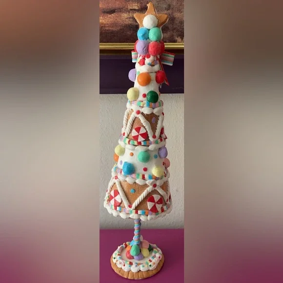 Cupcakes & Cashmere Candy Cane Gingerbread Christmas Tree Holiday Decor - Picture 4 of 5